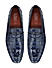 Blue Croco Textured Loafers