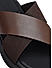 Brown Criss Cross Leather Sliders