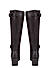 Coffee Knee High Boots With Buckle Embellishment