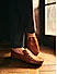 Tan Croco Textured Moccasins