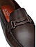 Brown Leather Moccasins With Panel