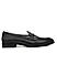 Black Perforated Leather Loafers