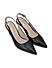 Black Pointed toe Slingbacks with Clear Block Heel
