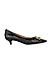 Black Croco Textured Pointed Toe Heels
