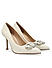 White Pointed Toe Heels With Buckle