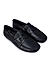 Black Textured Moccasins With Panel