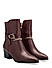 Burgundy Ankle Boots With Gold Embellishment