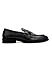 Black Textured Leather Double Monk Straps