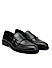 Black Textured Leather Double Monk Straps