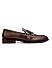 Brown Textured Leather Double Monk Straps