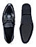Black Leather Loafers with Metal Buckle