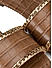 Beige Croco Effect Chain Embellished Sliders
