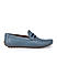 Blue Moccasins With Contrast Panel