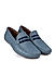 Blue Moccasins With Contrast Panel