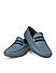 Blue Moccasins With Contrast Panel