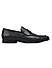 Black Woven Leather Loafers