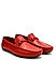 Red Moccasins With Braided Panel On Top