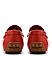 Red Moccasins With Braided Panel On Top