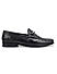 Black Leather Loafers With Panel On Top