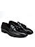 Black Patent Leather Loafers With Tassels