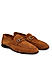 Camel Suede Leather Loafers With Buckle
