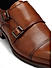 Tan Leather Double Monk Strap Shoes