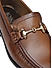 Tan Heel Moccasins With Metal Buckle