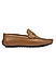 Tan Textured Leather Moccasins