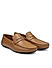 Tan Textured Leather Moccasins