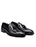 Black Leather Loafers With Tassels