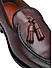 Burgundy Leather Loafers With Tassels