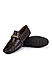 Coffee Croco Leather Moccasins