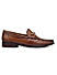 Tan Leather Loafers With Panel On Top