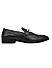 Black Plain Leather Loafers