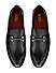 Black Plain Leather Loafers