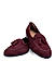 Burgundy Suede Loafers With Tassels