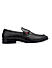 Black Leather Loafers With Top Panel