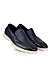 Navy Leather Loafers With Contrast Sole