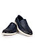 Navy Leather Loafers With Contrast Sole