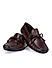 Coffee Leather Moccasins With Bow Detail