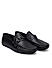 Black Perforated Leather Moccasins