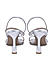 Silver Strappy Slingback Heels