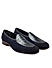 Navy Croco Textured Loafers