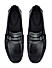 Black Plain Leather Moccasins