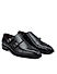 Black Plain Double Monk Strap Shoes