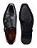 Black Plain Double Monk Strap Shoes