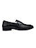 Black Plain Leather Loafers