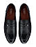 Black Plain Leather Loafers