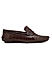 Coffee Croco Leather Loafers
