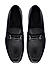 Black Textured Leather Loafers